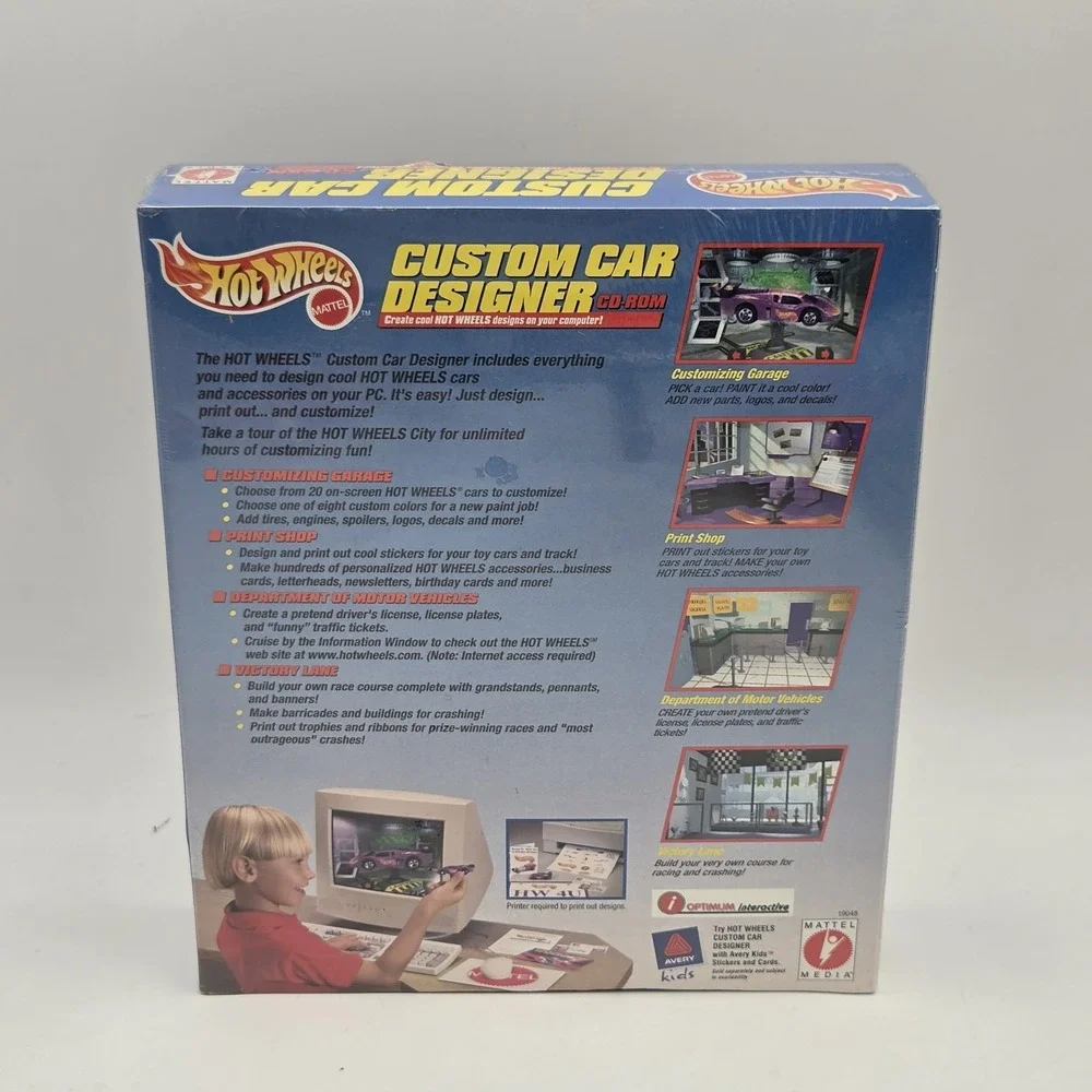 Hot Wheels 1997 Custom Car Designer CD ROM with White Drag Bus-New!